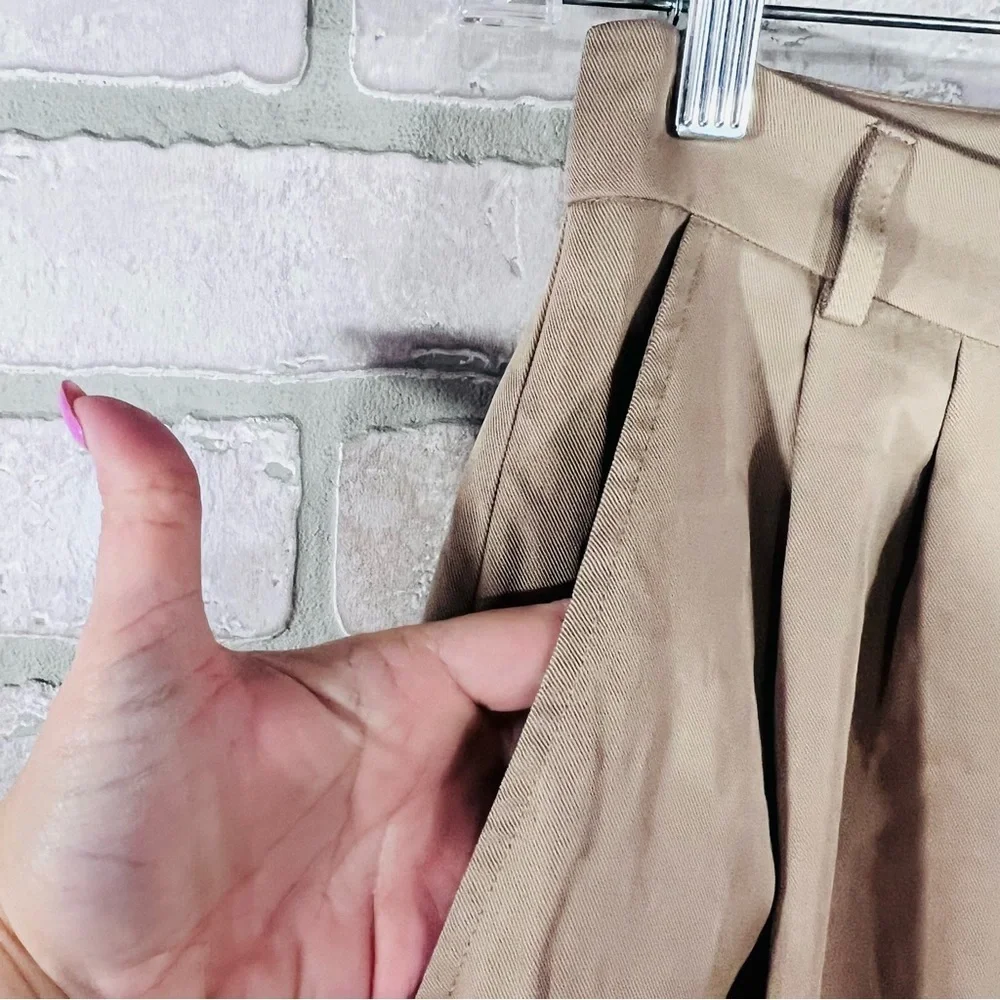 Reformation Mason High Rise Khaki Trousers Size 0P - Picture 9 of 13